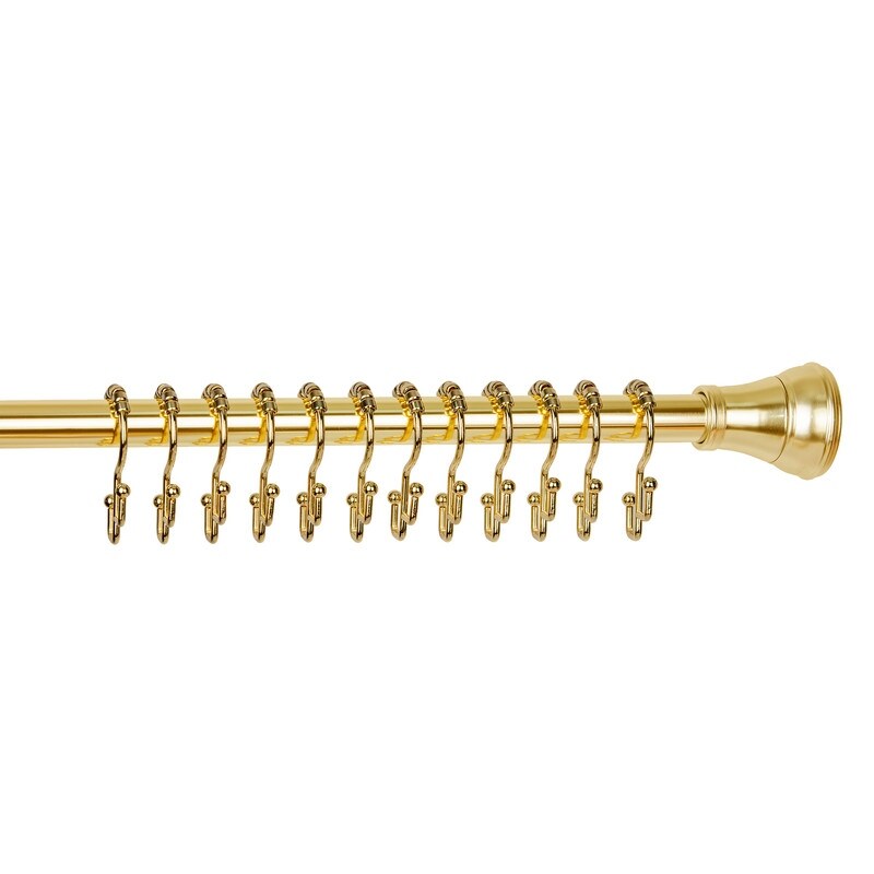 Utopia Alley Shower Hooks - Double Shower Curtain Rings for Bathroom - Rust Resistant Shower Curtain Hooks - Set of 12, Gold