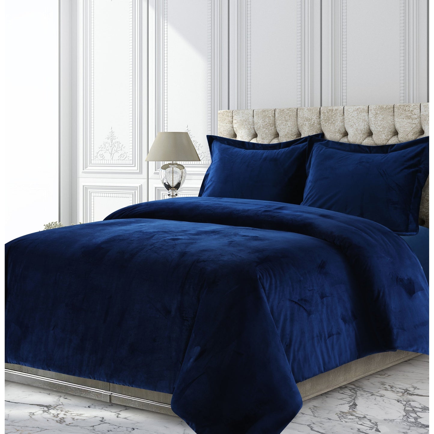 Venice Velvet Oversized Solid Duvet Cover Set