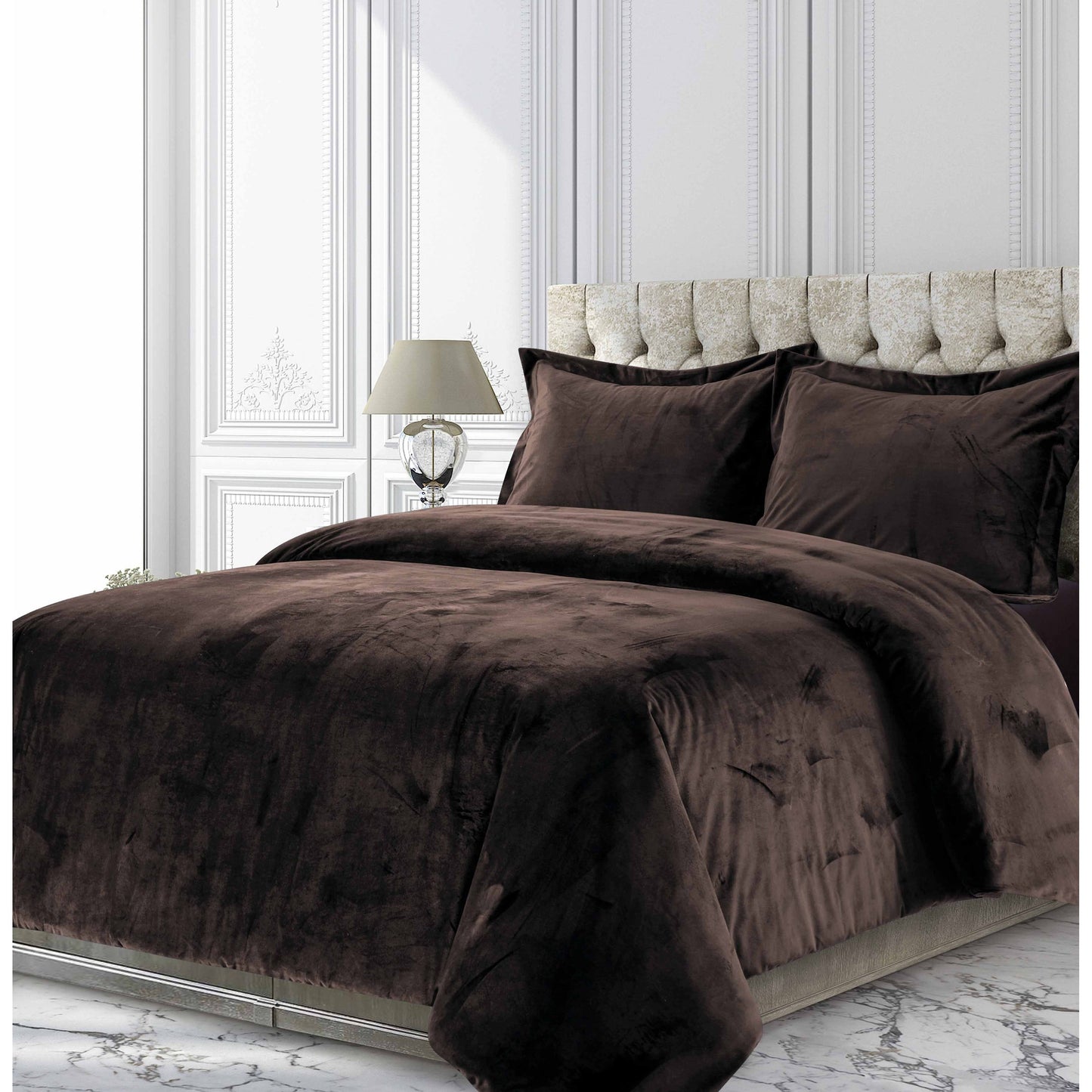 Venice Velvet Oversized Solid Duvet Cover Set