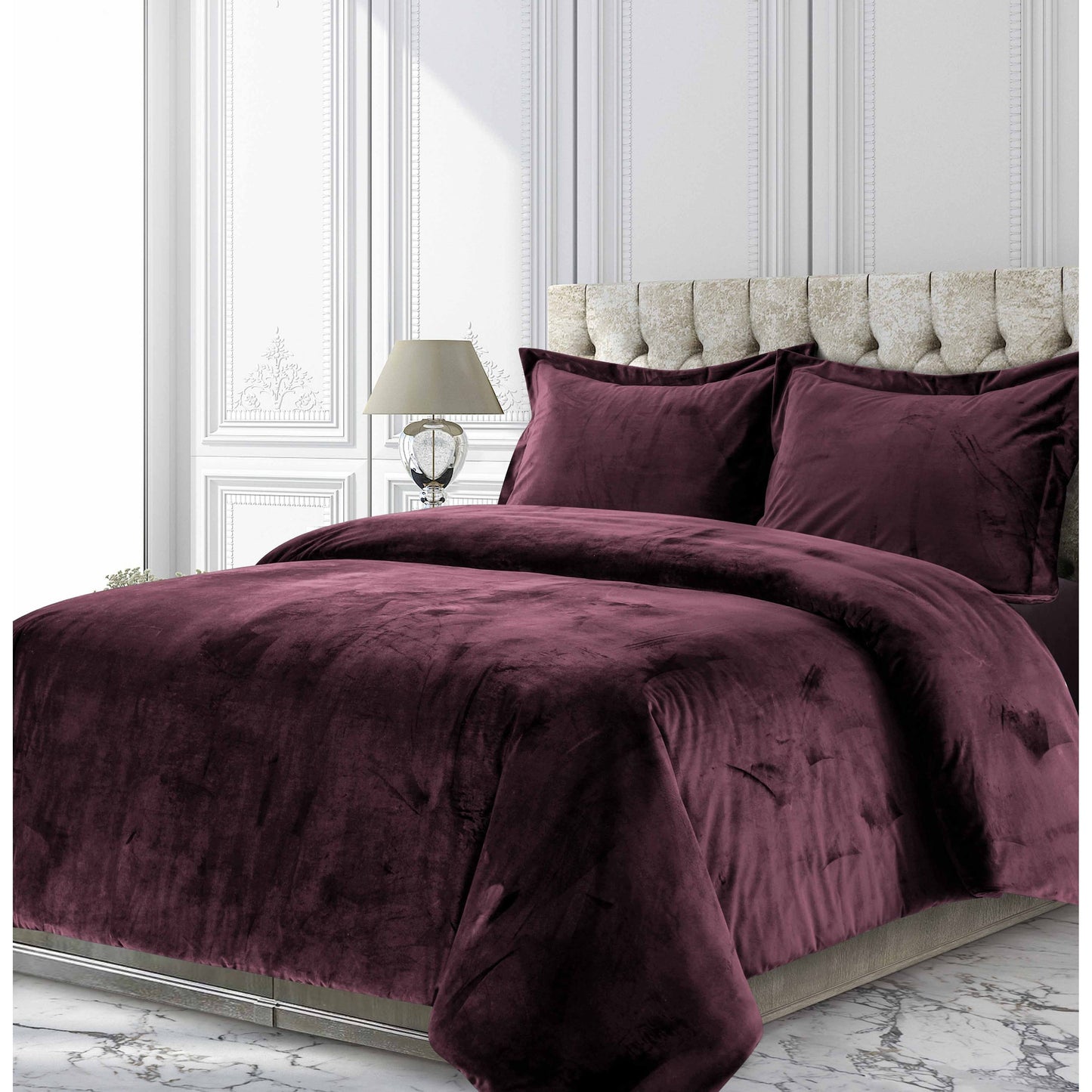 Venice Velvet Oversized Solid Duvet Cover Set