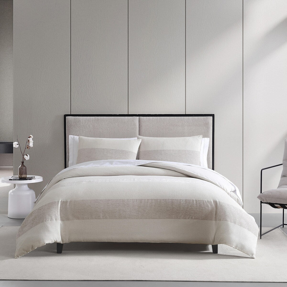 Vera Wang Chenille Waffle Stripe Beige Comforter Set