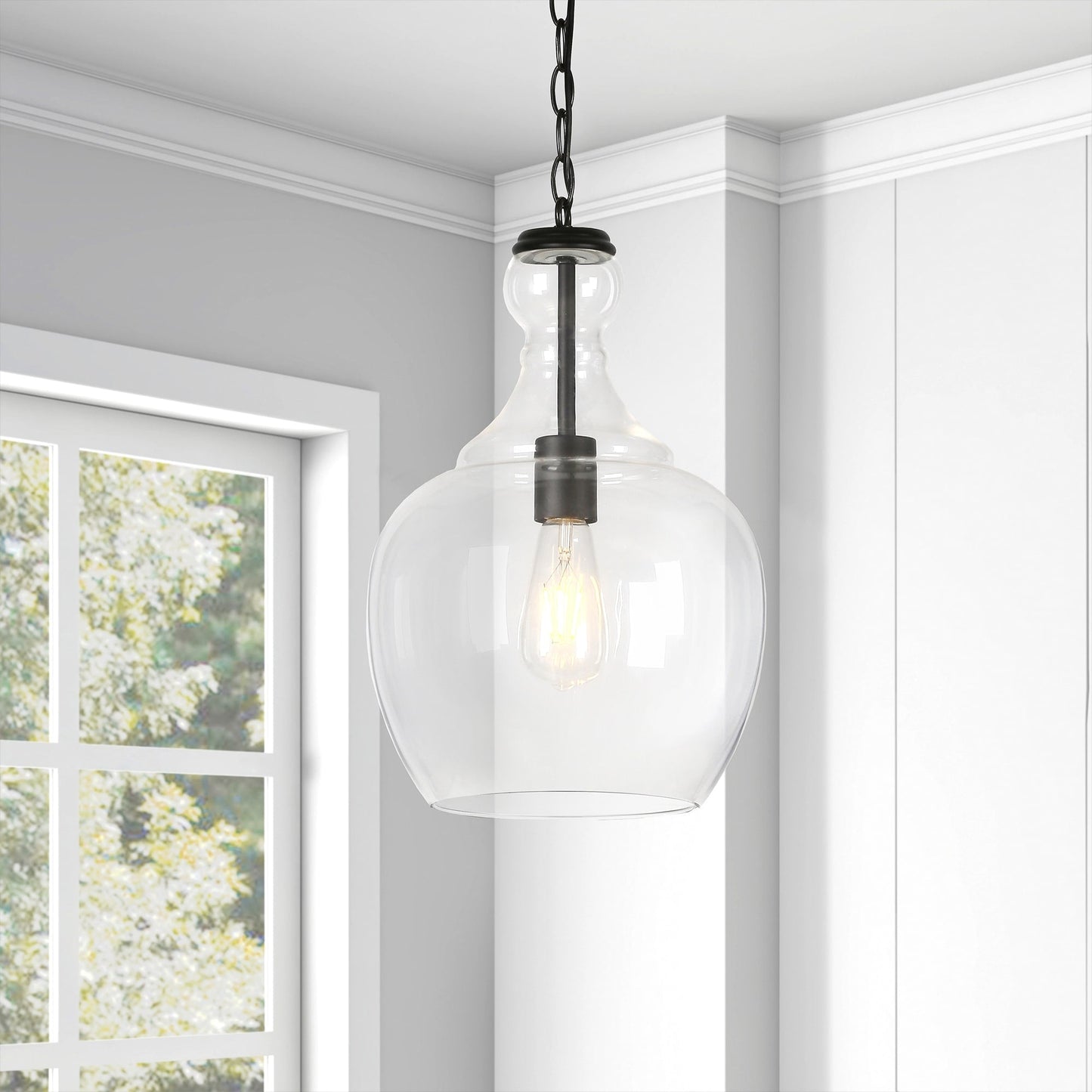 Verona 11 Wide Pendant with Glass Shade - 11 Wide