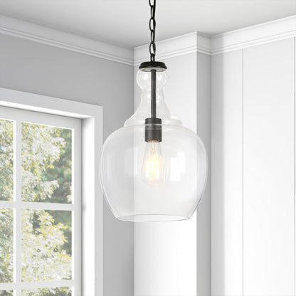Verona 11 Wide Pendant with Glass Shade - 11 Wide