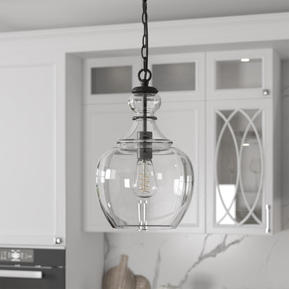 Verona 11 Wide Pendant with Glass Shade - 11 Wide