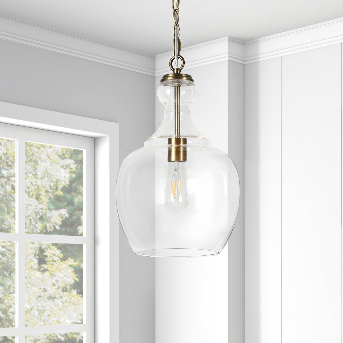 Verona 11 Wide Pendant with Glass Shade - 11 Wide