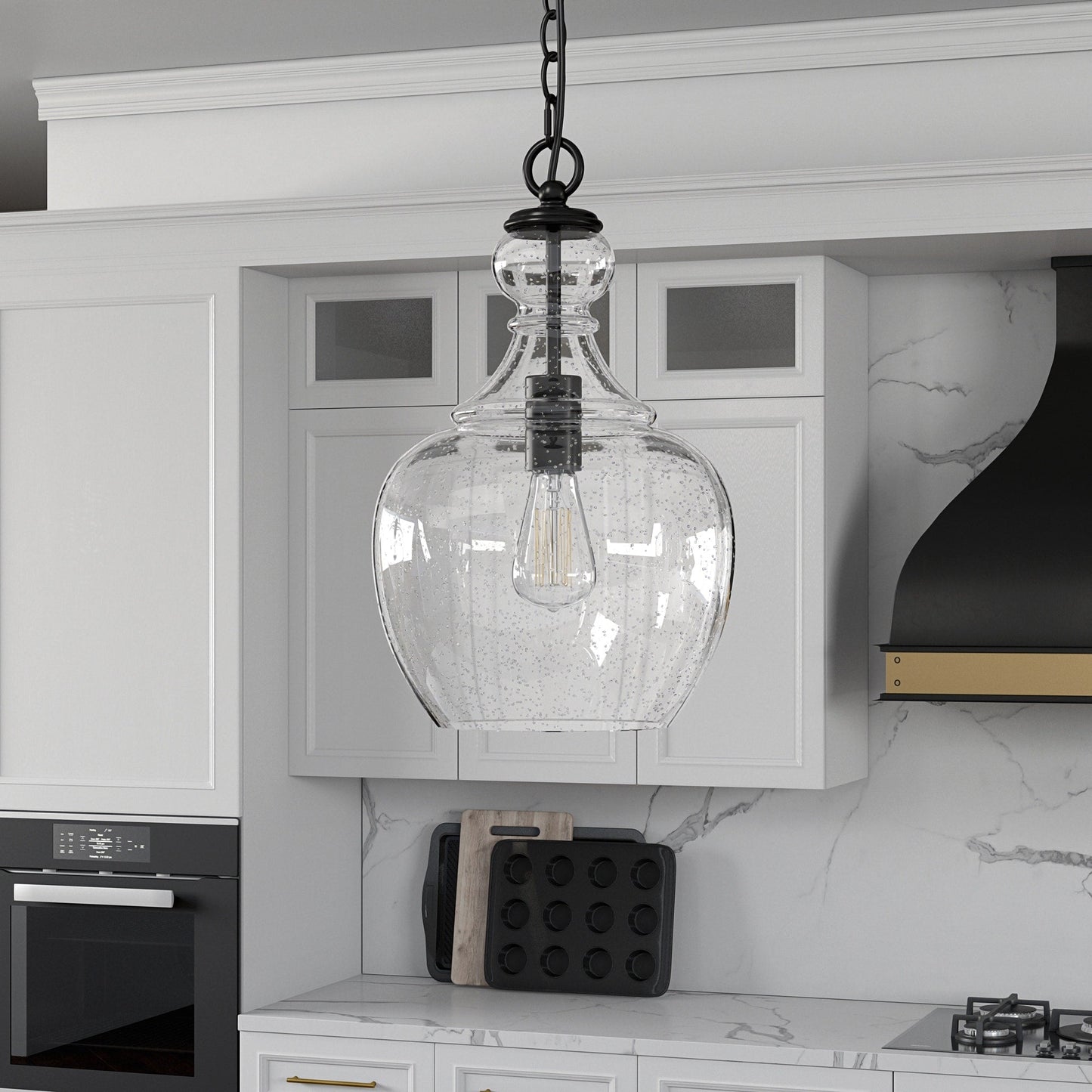 Verona 11 Wide Pendant with Glass Shade - 11 Wide