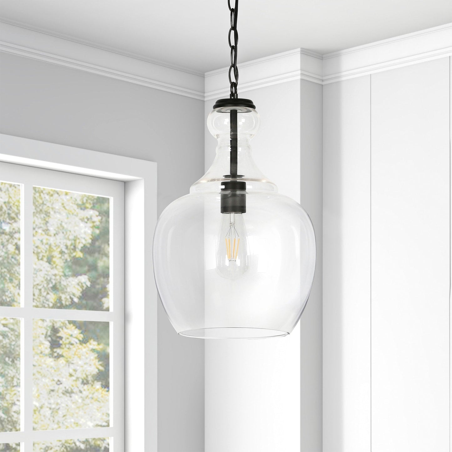 Verona 11 Wide Pendant with Glass Shade - 11 Wide