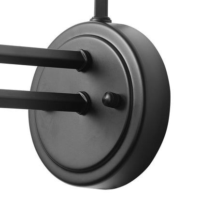 Vintage Farmhouse 1-Light Matte Black Gooseneck Wall Sconce with Cone Metal Shade