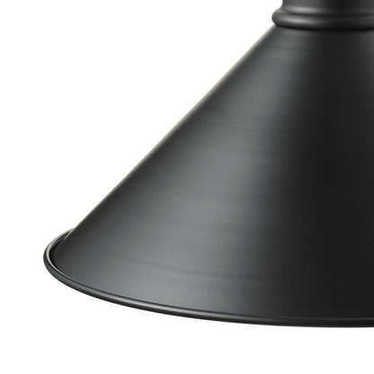 Vintage Farmhouse 1-Light Matte Black Gooseneck Wall Sconce with Cone Metal Shade