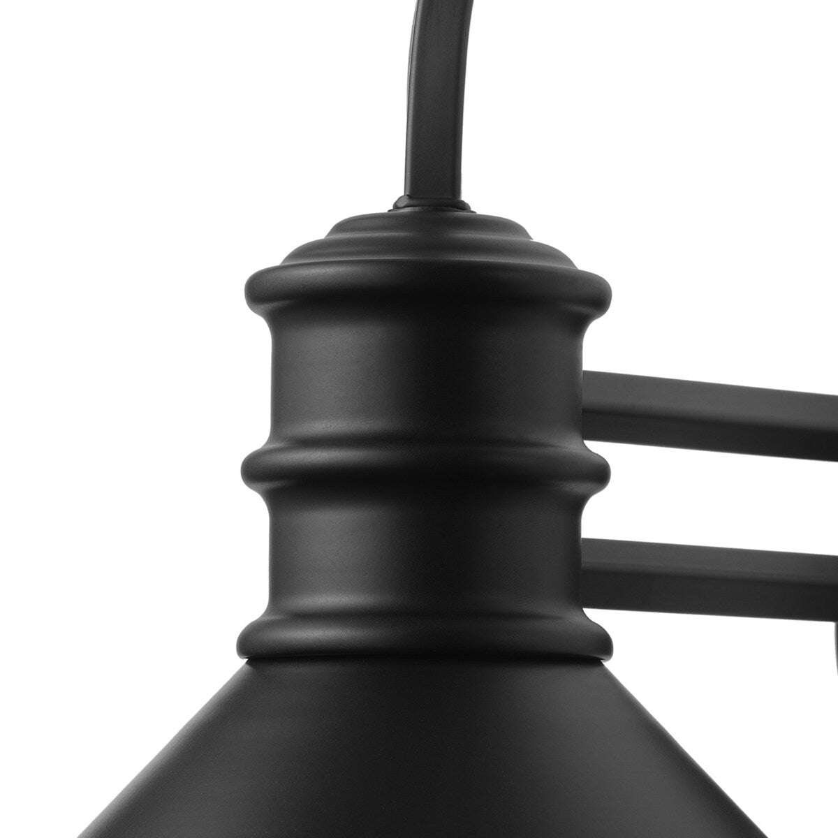 Vintage Farmhouse 1-Light Matte Black Gooseneck Wall Sconce with Cone Metal Shade