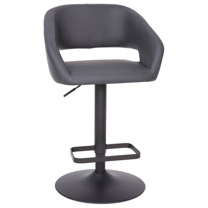 Modern Upholstered Adjustable-Height Barstool with Rounded Back