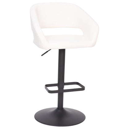 Modern Upholstered Adjustable-Height Barstool with Rounded Back