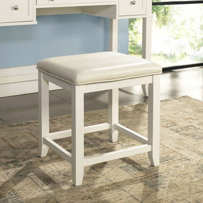 Crosley Vista Vanity Stool in White - 17.5 W x 15.75 D x 19.25 H