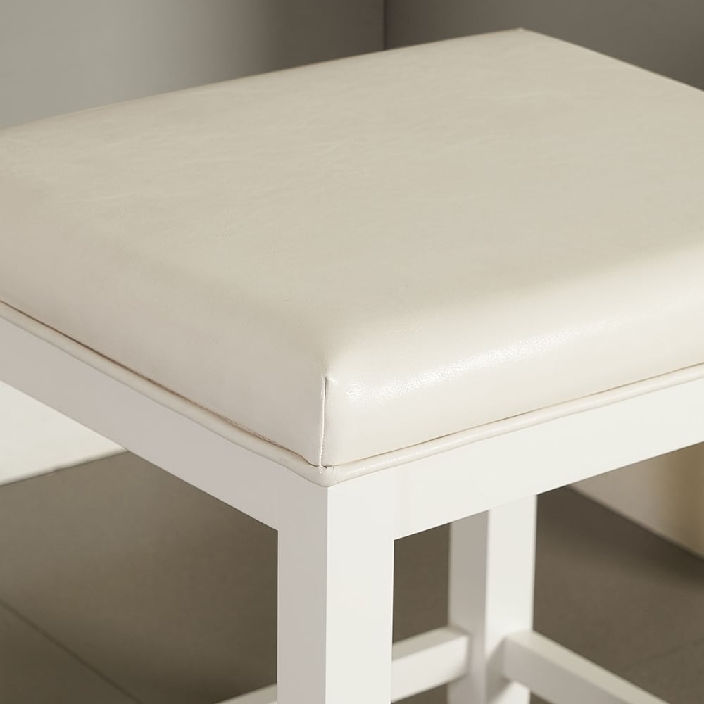 Crosley Vista Vanity Stool in White - 17.5 W x 15.75 D x 19.25 H