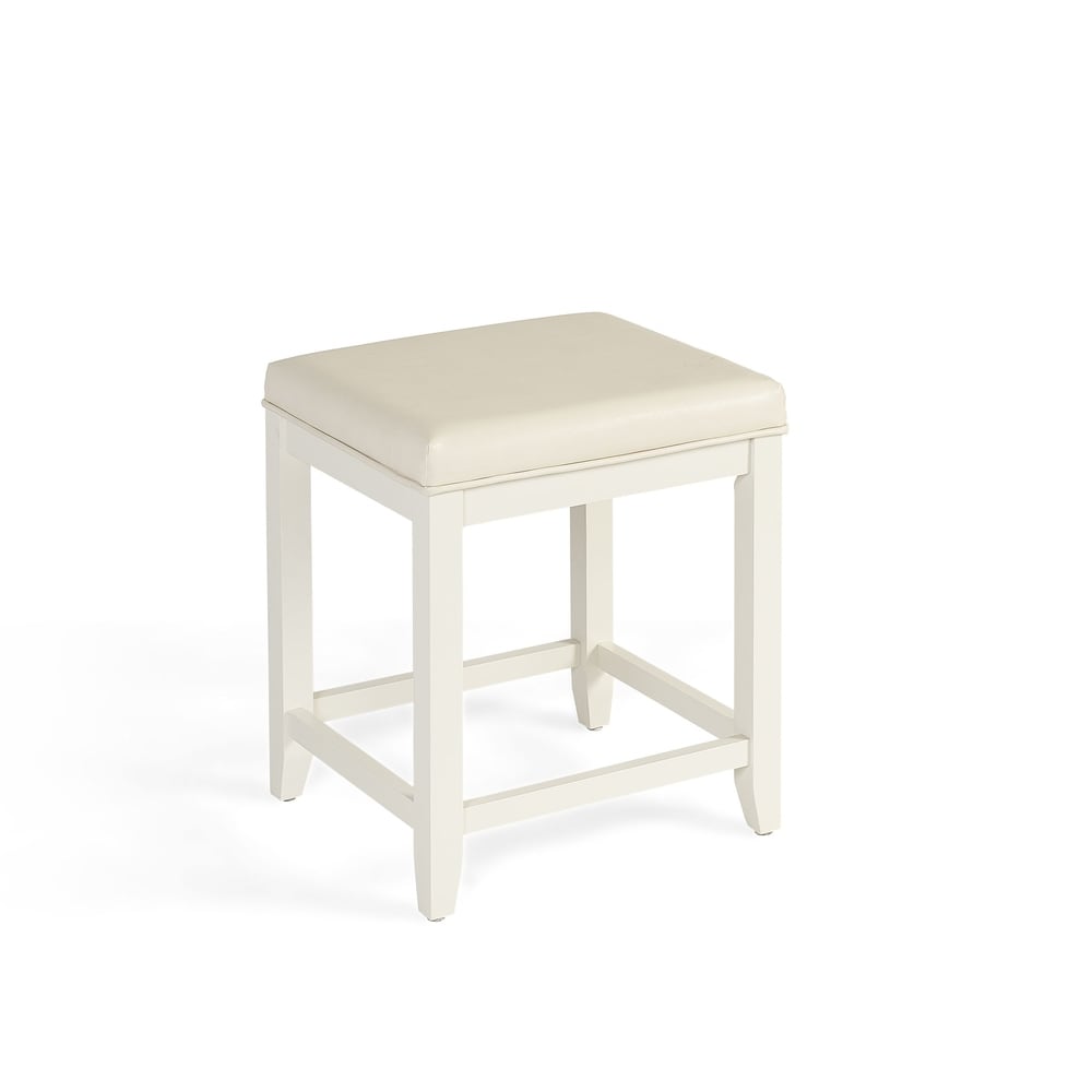 Crosley Vista Vanity Stool in White - 17.5 W x 15.75 D x 19.25 H
