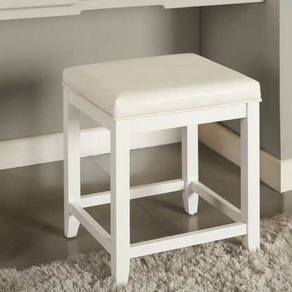 Crosley Vista Vanity Stool in White - 17.5 W x 15.75 D x 19.25 H