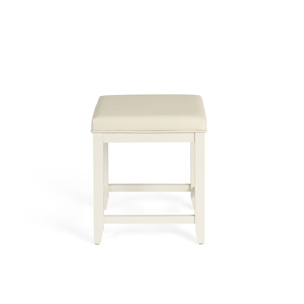 Crosley Vista Vanity Stool in White - 17.5 W x 15.75 D x 19.25 H
