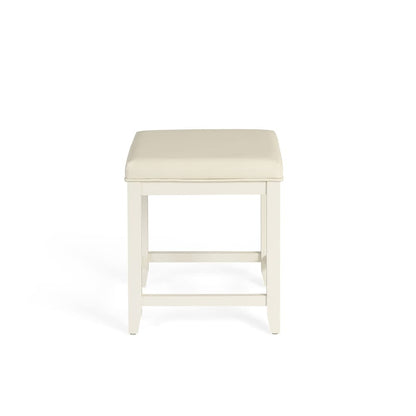 Crosley Vista Vanity Stool in White - 17.5 W x 15.75 D x 19.25 H