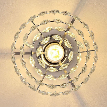WINGBO Small Crystal Ceiling Light Fixture Mini Semi Flush Mount... - N/A