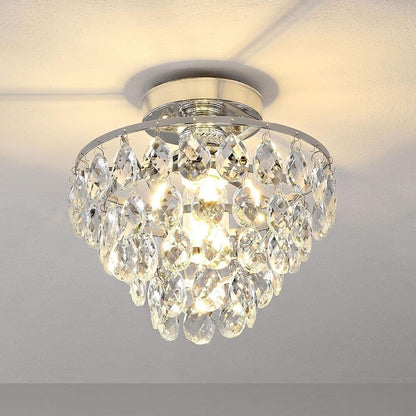WINGBO Small Crystal Ceiling Light Fixture Mini Semi Flush Mount... - N/A