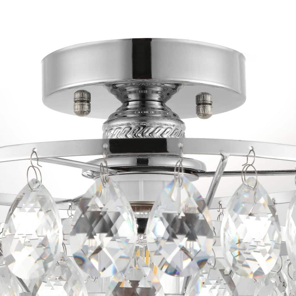 WINGBO Small Crystal Ceiling Light Fixture Mini Semi Flush Mount... - N/A
