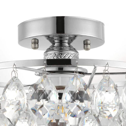 WINGBO Small Crystal Ceiling Light Fixture Mini Semi Flush Mount... - N/A
