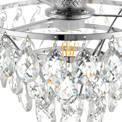 WINGBO Small Crystal Ceiling Light Fixture Mini Semi Flush Mount... - N/A
