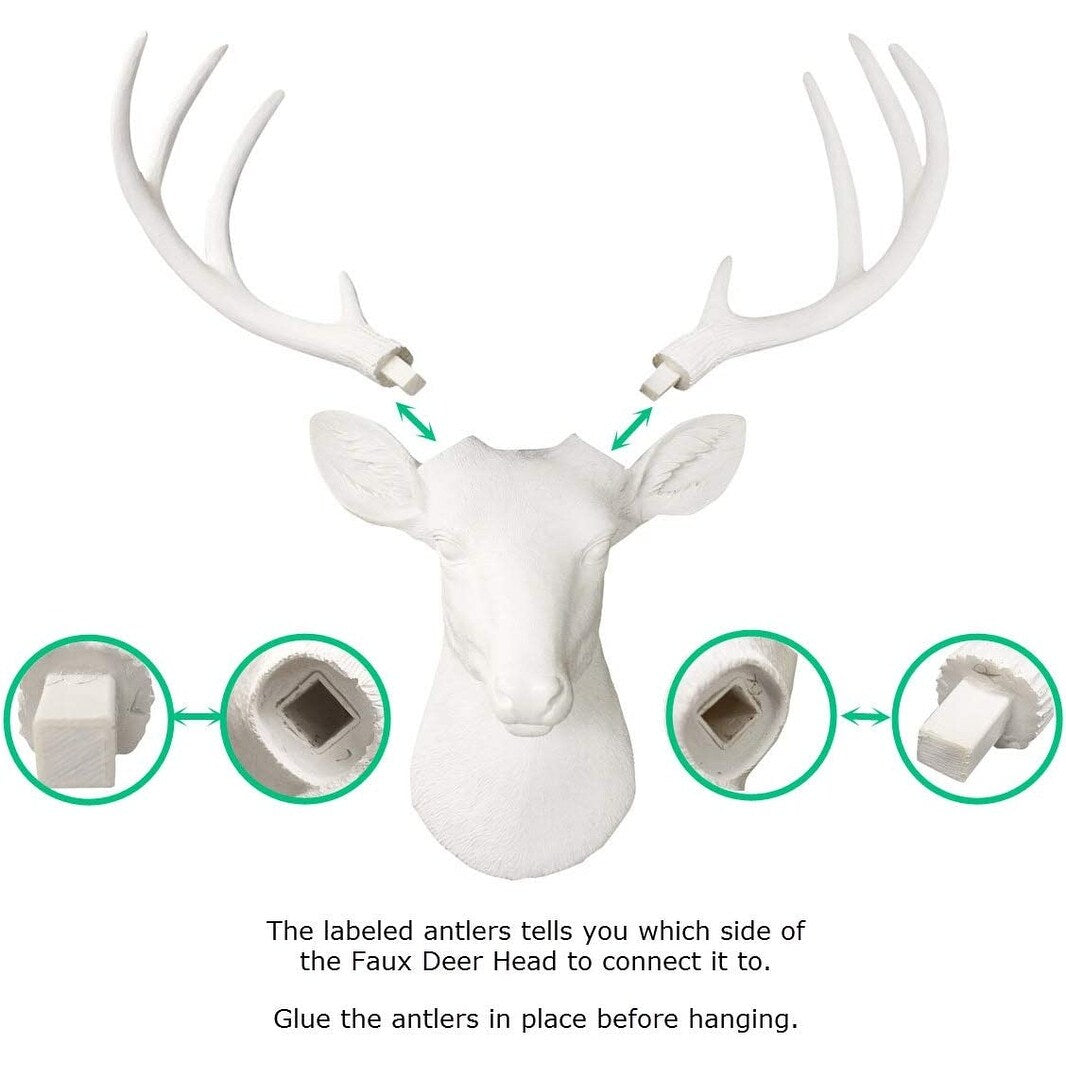 Wall Charmers White Deer Head