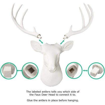 Wall Charmers White Deer Head