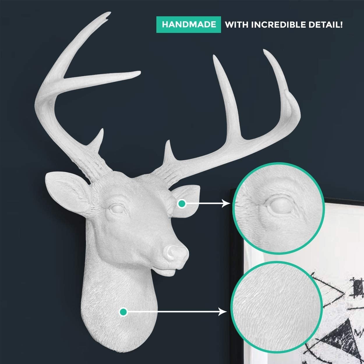 Wall Charmers White Deer Head