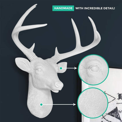 Wall Charmers White Deer Head