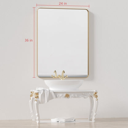 Wall Mirror Vanity Mirror Bathroom Mirror with Round Corner (1 Piece)