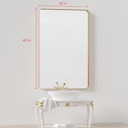Wall Mirror Vanity Mirror Bathroom Mirror with Round Corner (1 Piece)