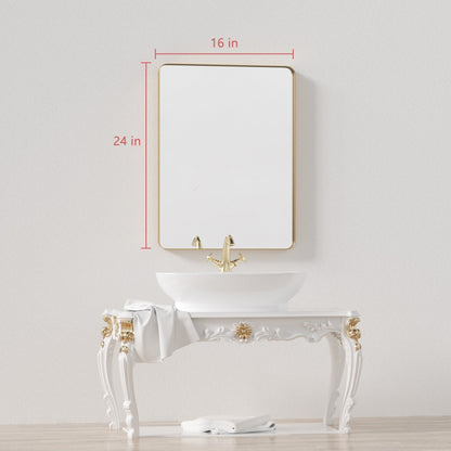 Wall Mirror Vanity Mirror Bathroom Mirror with Round Corner (1 Piece)