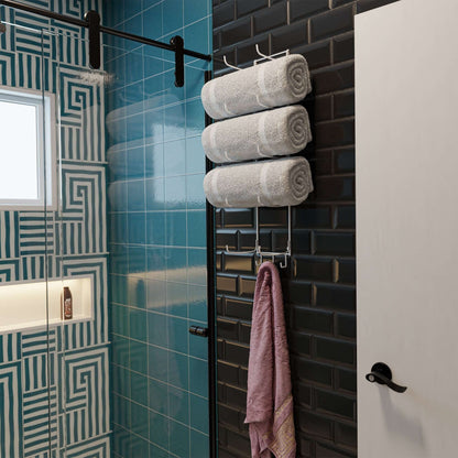 Wallniture Boto Towel Rack, Rustic Wall Decor Bathroom Organizer