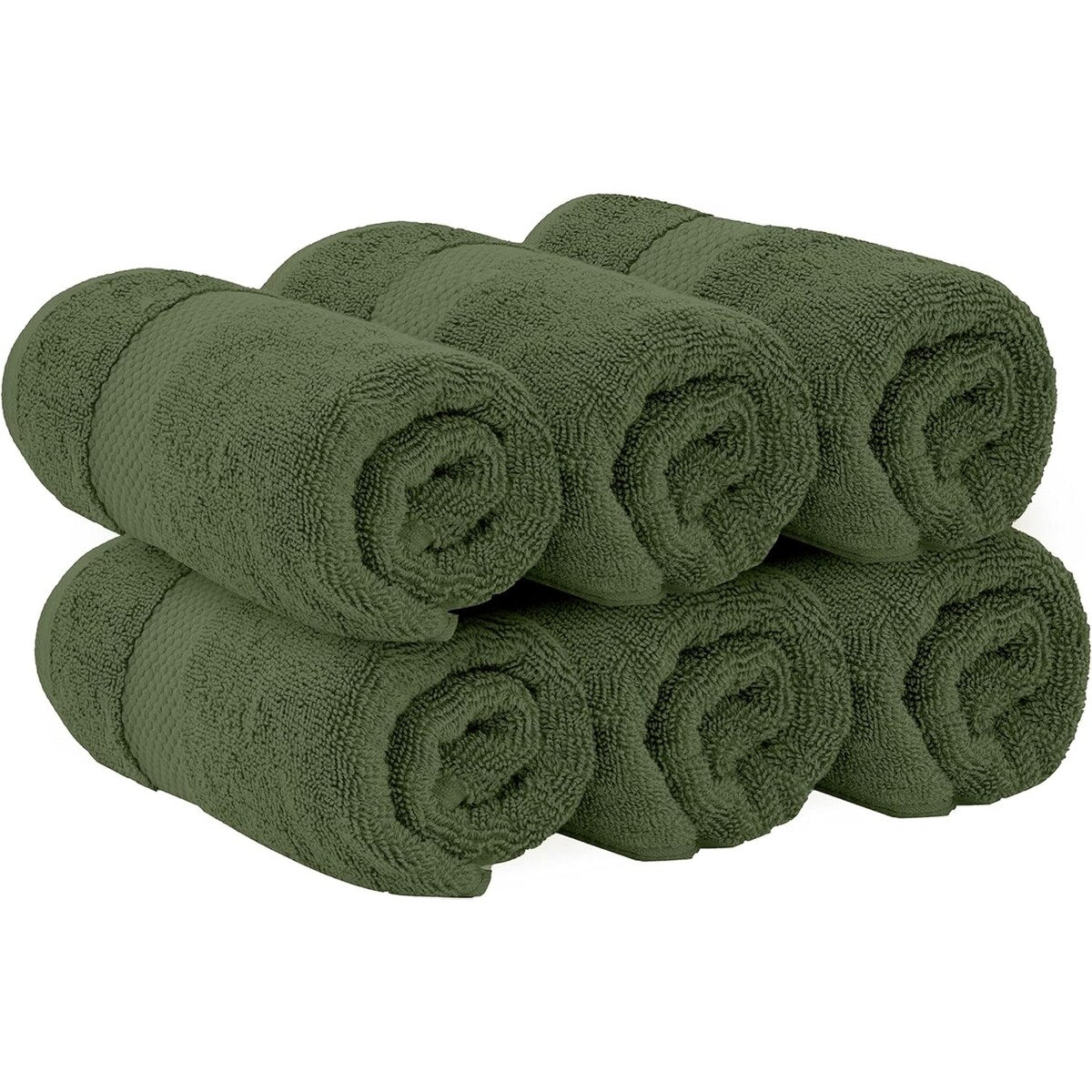 White Classic Luxury Cotton Hand Towel 16x30 - Set of 6