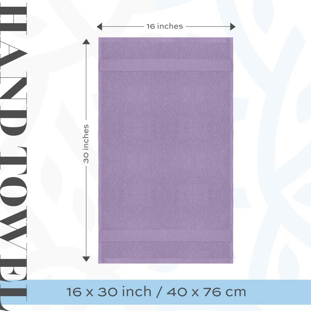 White Classic Luxury Cotton Hand Towel 16x30 - Set of 6