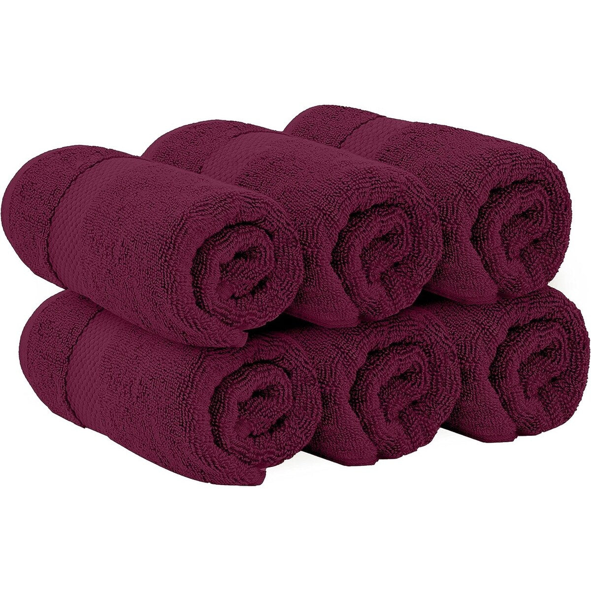 White Classic Luxury Cotton Hand Towel 16x30 - Set of 6