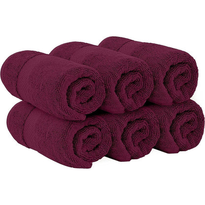 White Classic Luxury Cotton Hand Towel 16x30 - Set of 6