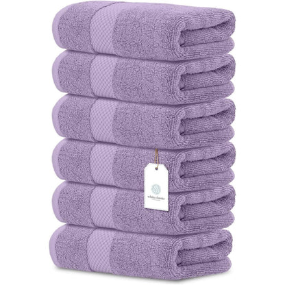 White Classic Luxury Cotton Hand Towel 16x30 - Set of 6