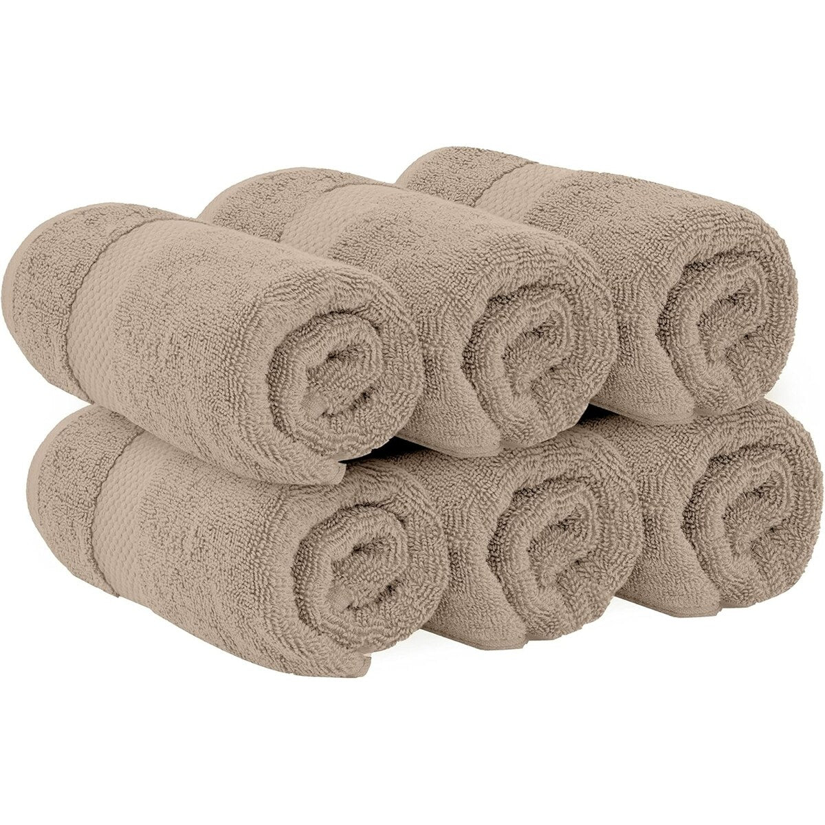 White Classic Luxury Cotton Hand Towel 16x30 - Set of 6