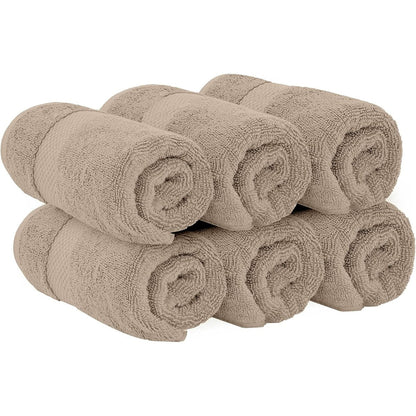 White Classic Luxury Cotton Hand Towel 16x30 - Set of 6