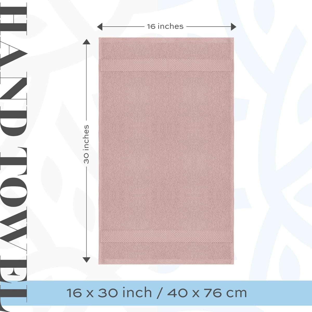 White Classic Luxury Cotton Hand Towel 16x30 - Set of 6