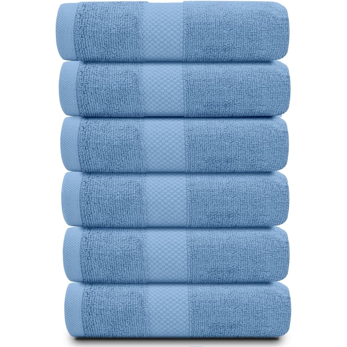 White Classic Luxury Cotton Hand Towel 16x30 - Set of 6
