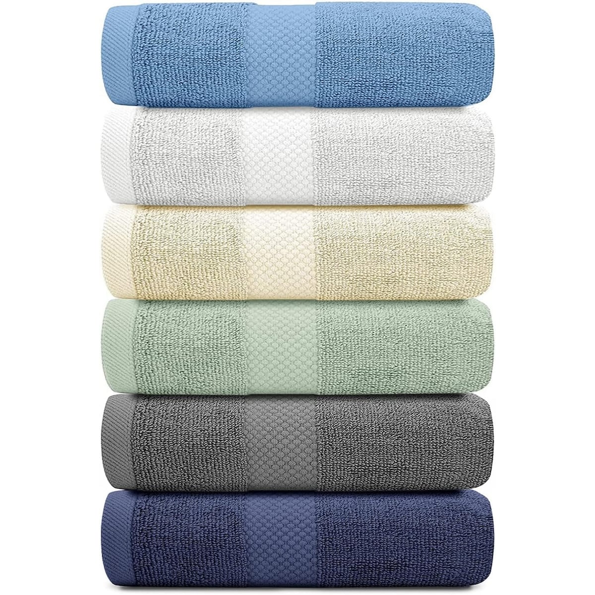 White Classic Luxury Cotton Hand Towel 16x30 - Set of 6