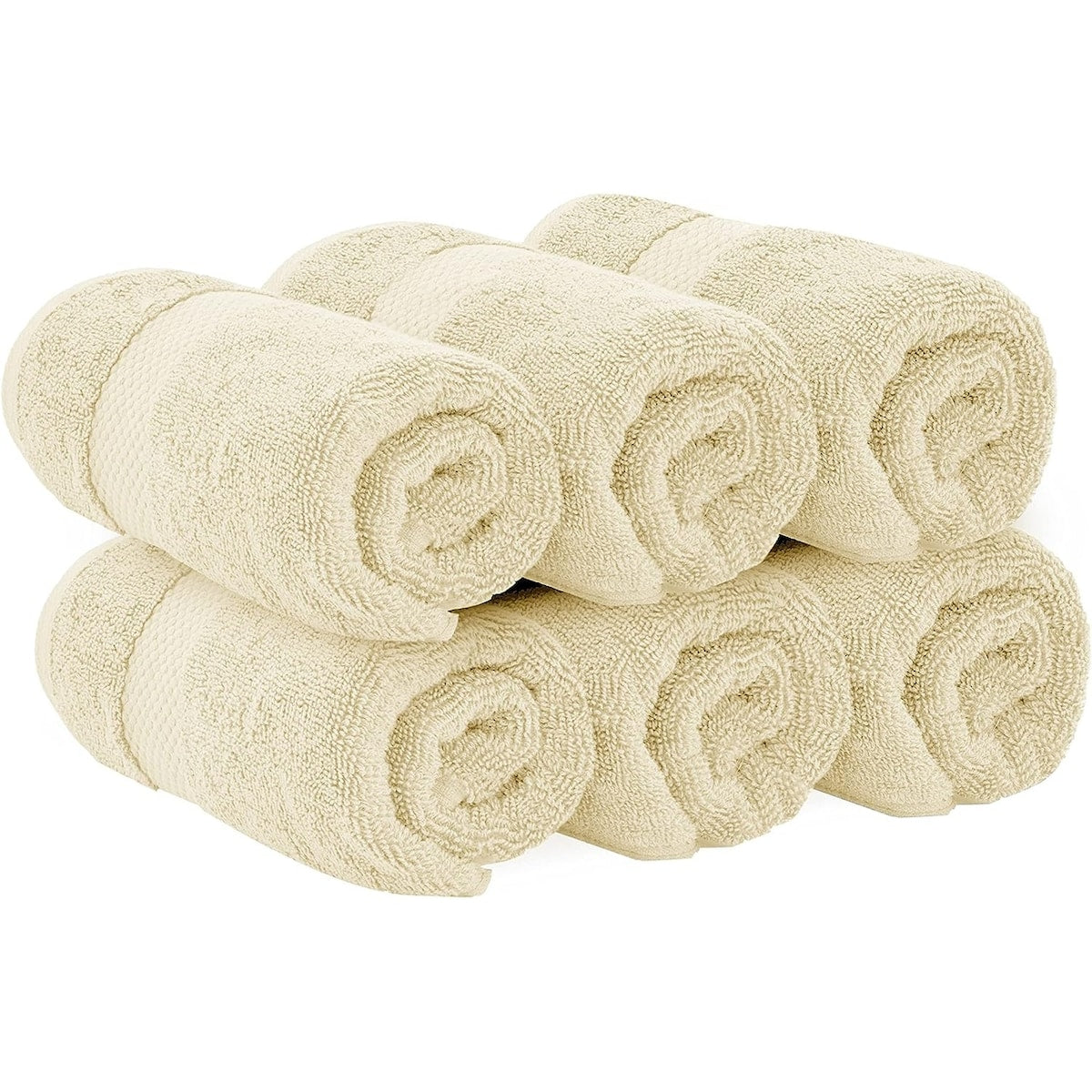 White Classic Luxury Cotton Hand Towel 16x30 - Set of 6