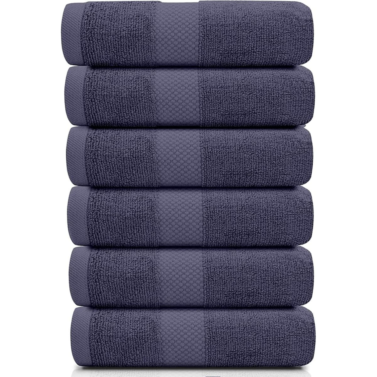 White Classic Luxury Cotton Hand Towel 16x30 - Set of 6
