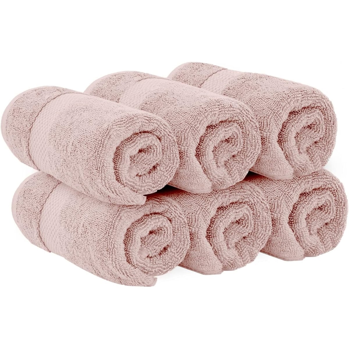 White Classic Luxury Cotton Hand Towel 16x30 - Set of 6