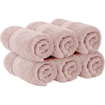 White Classic Luxury Cotton Hand Towel 16x30 - Set of 6