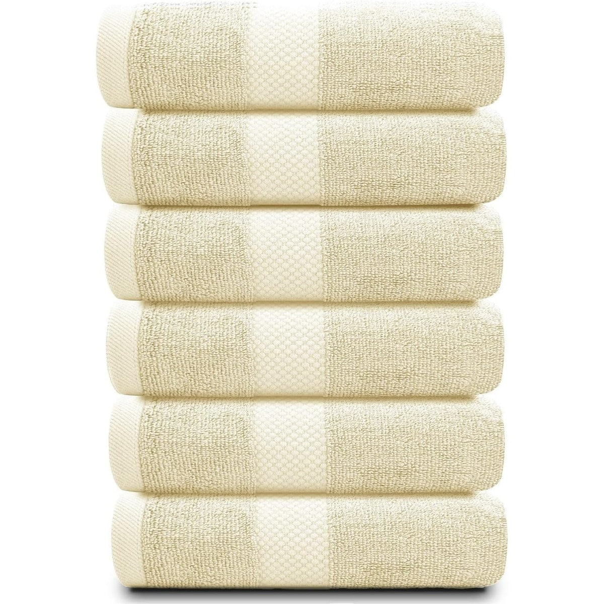 White Classic Luxury Cotton Hand Towel 16x30 - Set of 6